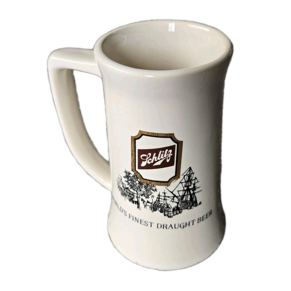 SCHLITZ Beer Mug Stein McCoy Pottery‎ Worlds Finest Draught Beer Breweriana VTG
